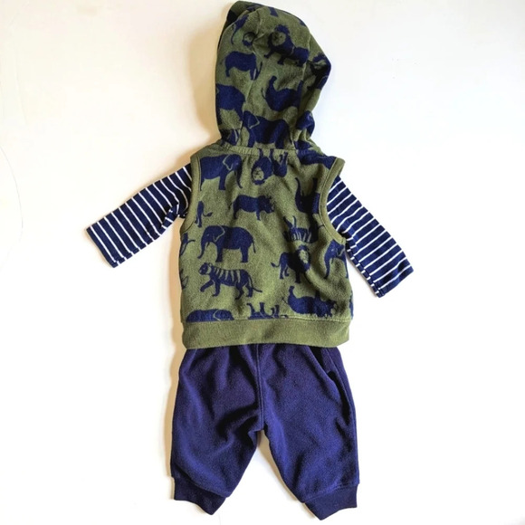 ⚡Boys’ 3PC Hooded Vest Onesies Set - Picture 2 of 8